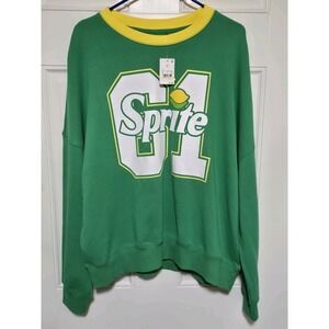 Sprite‎ Soda Green Sweatshirt Pullover 61 Number Women Large NEW NWT